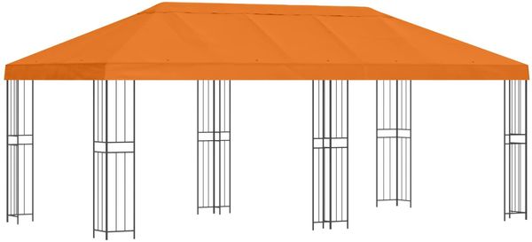 vidaXL Pavillon mit Seitenwänden 6 x 3 m Orange Polyester und Stahl 3375990 Bild 2