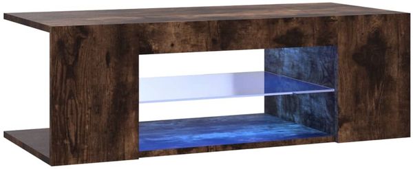 vidaXL TV-Schrank mit LED-Leuchten Räuchereiche 90x39x30 cm 822665 Bild 2