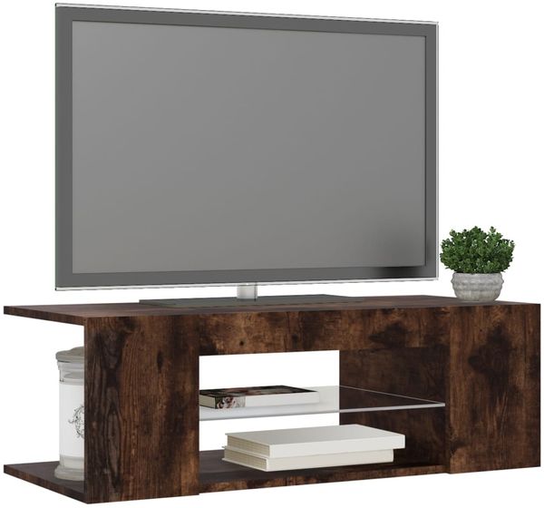 vidaXL TV-Schrank mit LED-Leuchten Räuchereiche 90x39x30 cm 822665 Bild 7