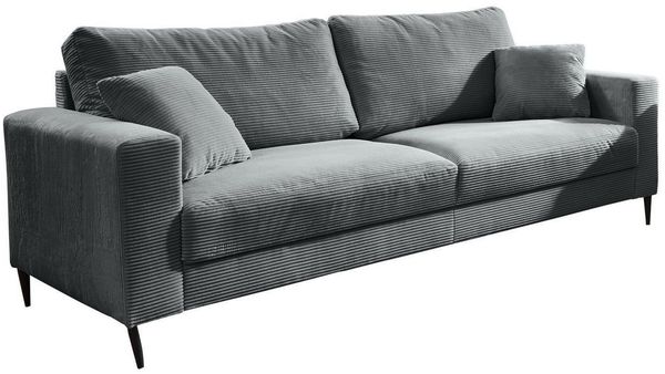 Iwaniccy 3-Sitzer BONO, Grau, Cordbezug, mit Kissen, B 214 x H 84 x T 94 cm