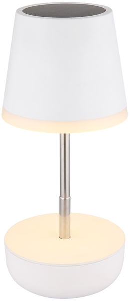 LED Tischleuchte, Solar, Höhenverstellbar, IP44, Weiß, H 25 cm
