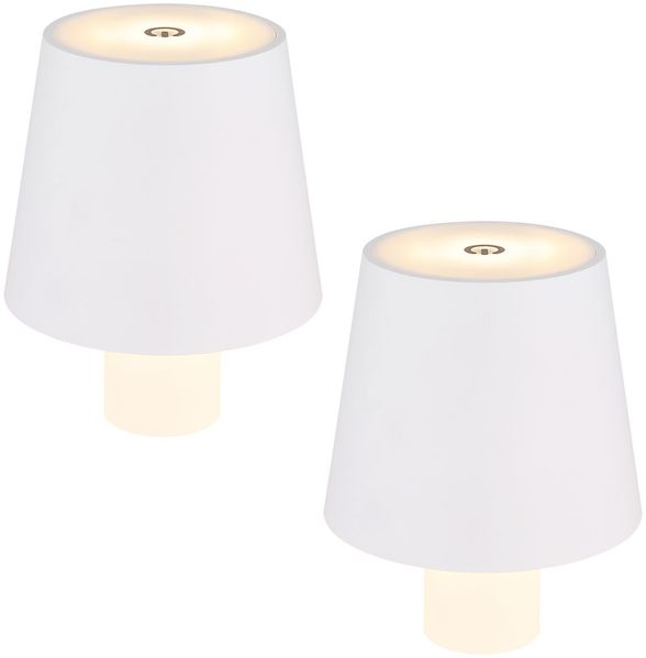 2x LED Tischleuchte, Flaschenlampe, Touchdimmer, Akku, H 13 cm