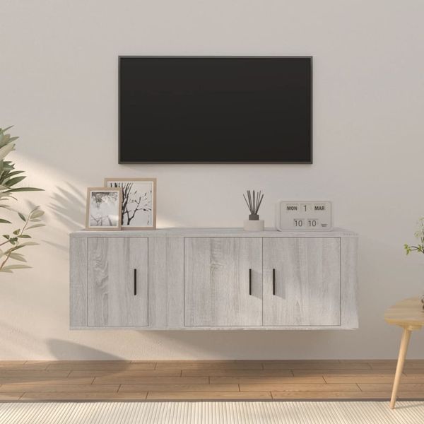 vidaXL 2-tlg. TV-Schrank-Set Grau Sonoma Holzwerkstoff 3188412