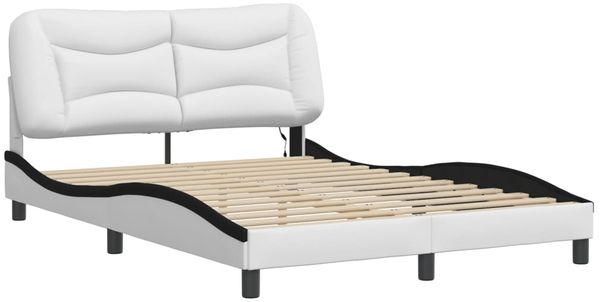 vidaXL Bettgestell mit LED ohne Matratze "Hvar" Weiß und Schwarz 120x200 cm 3213926 Bild 3