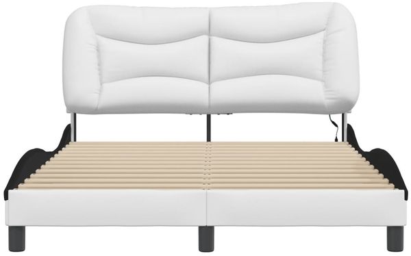 vidaXL Bettgestell mit LED ohne Matratze "Hvar" Weiß und Schwarz 120x200 cm 3213926 Bild 6