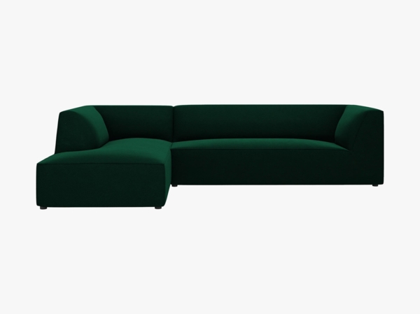 Micadoni 4-Sitzer Modular Sofa Ruby Links Samt Salvador Flaschengrün