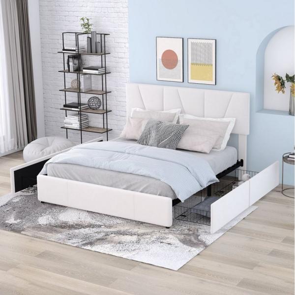 Flieks Polsterbett, Doppelbett Massives Holzbett Samt 140x200cm ohne Matratze Bild 1