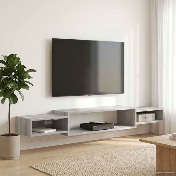 vidaXL Wandmontierter TV-Schrank Wandhalterung Grau Sonoma 8006010