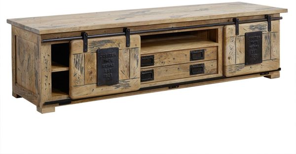 TV-Board Mango 180x55x50 natur lackiert RAILWAY #314