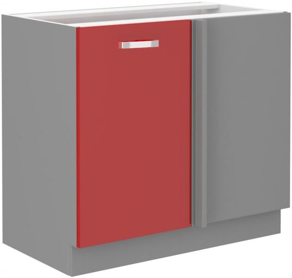 Eckunterschrank 105 Bianca Rot Hochglanz Küchenzeile Küchenblock Küche Rose Bild 4