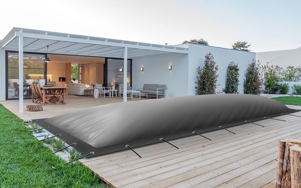 AirDeluxe Pool-Abdeckplane (Profi-Qualität) Rechteckige aufblasbare Poolplanen/Schwimmbad, Abdeckungen aus LKW-Plane