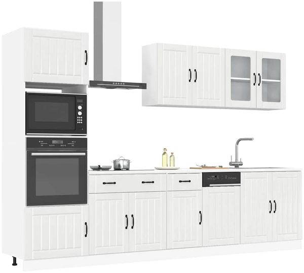 vidaXL 7-tlg. Küchenschrank-Set Lucca Hochglanz-Weiß Holzwerkstoff 3314743