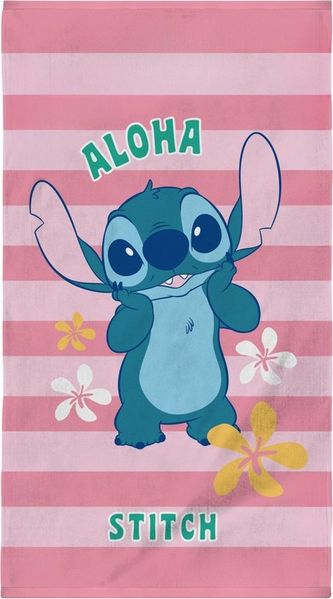 MTOnlinehandel Badetuch Disney Lilo & Stitch 70x120 cm, Strandtuch für Kinder, 100% Baumwolle (1-St), Aloha Design, weich & saugstark für fröhliche Badeabenteuer
