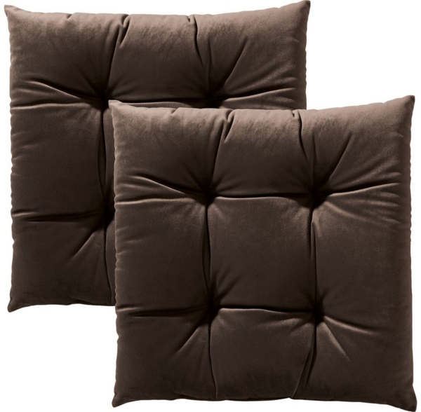 REDBEST Stuhlkissen Stuhlkissen "Kingsville" 2er-Pack, Nicky-Velours Uni