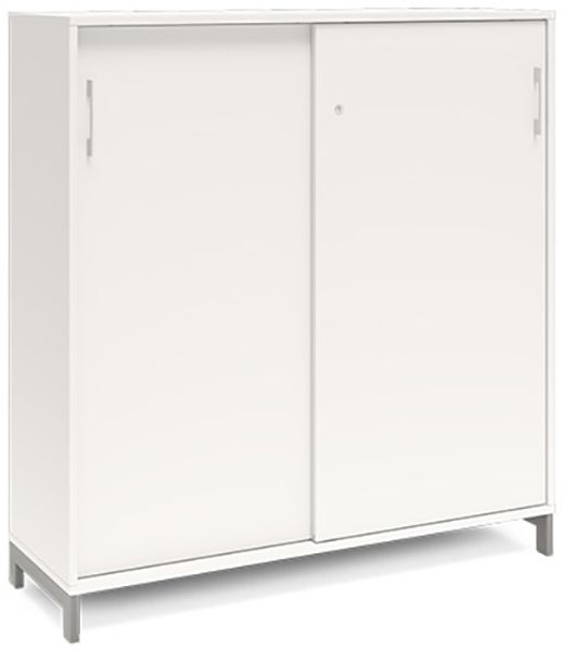 Büroschrank DNA 1200x1275 mm weiß/schwarz Schiebetür 3A4