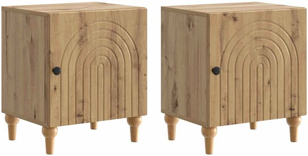 vidaXL Nachttisch 2 pcs Artisan-Eiche 43 x 34,5 x 50 cm Holzwerkstoff 894124