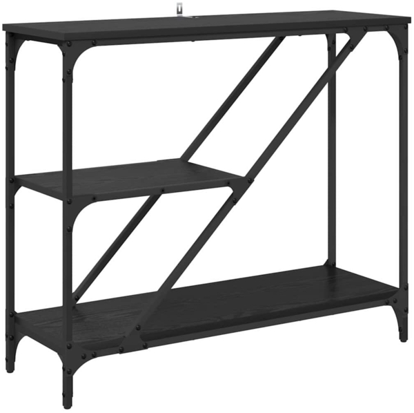vidaXL Konsolentisch Schwarz Eichen-Optik 88,5 x 30 x 75 cm 882801
