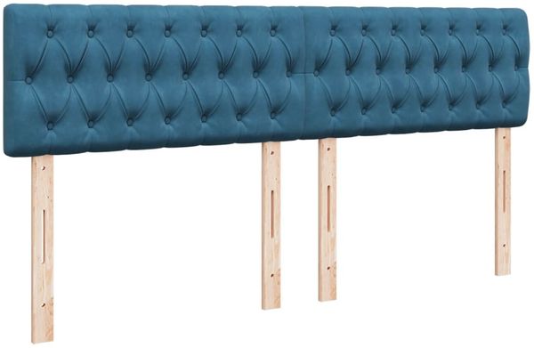 vidaXL Boxspringbett mit Matratze Blau 200x200 cm Samt 3290140 Bild 9