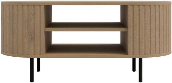 AX LIVING Kaffetisch Halay Eiche Cremona, Moderne Rillenstruktur 100 cm, mit runden Kanten