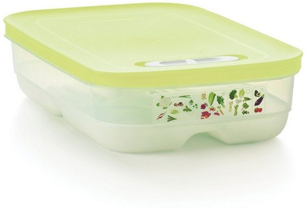 TUPPERWARE Vorratsdose Tupperware Klimaoase Behälter 1,8 L flach gelb