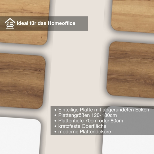 ASSMANN Elektrisch höhenverstellbarer Kinderschreibtisch JUNIOR 120x80cm Signalweiß Signalweiß Metall Holz Bild 7