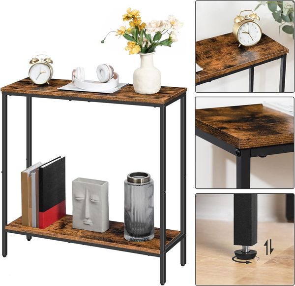 Hoobro KONSELENTISCH BRAUN Beistelltisch Ablage (H 75 x T 75 x B 22 cm) Bild 5