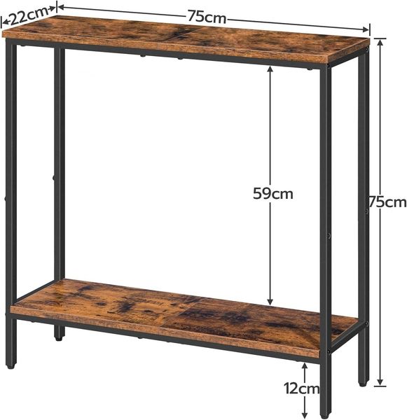 Hoobro KONSELENTISCH BRAUN Beistelltisch Ablage (H 75 x T 75 x B 22 cm) Bild 3
