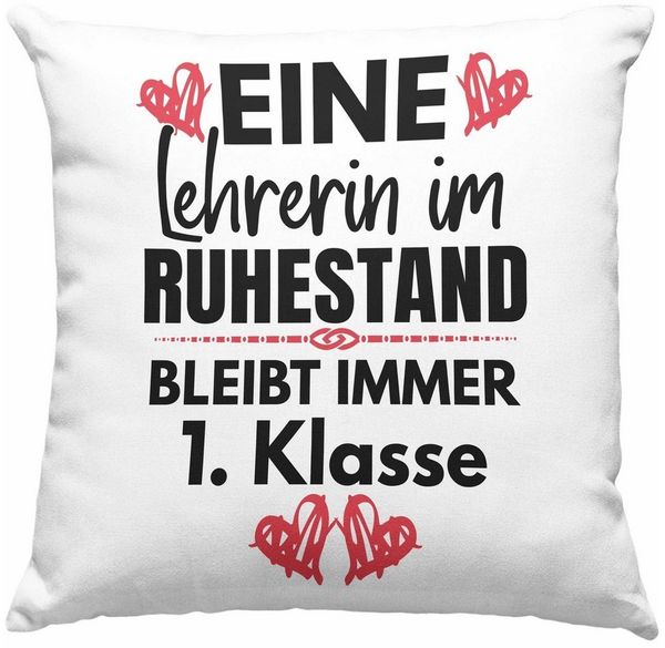 Trendation Dekokissen Trendation - Lehrerin Rente Geschenk Kissen Ruhestand Geschenkidee Abs