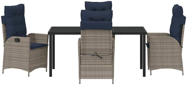 vidaXL Garten Essgruppe mit Kissen 5 pcs Grau und Schwarz Rattan 3380578 Bild 7