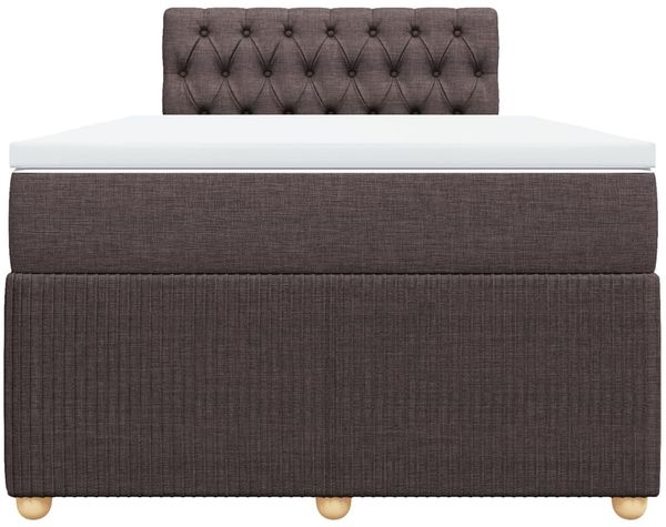 vidaXL Boxspringbett mit Matratze Dunkelbraun 120x200 cm Stoff 3287433 Bild 4