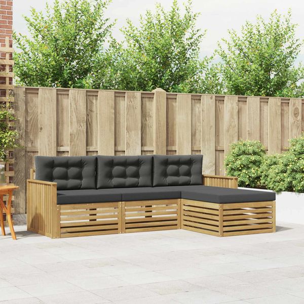 vidaXL Outdoor-Sofagarnitur 4 pcs Weiß und Anthrazit 3390282