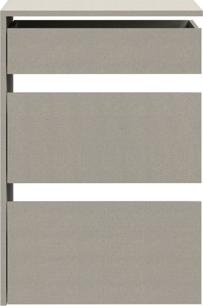 Forte SCHACH & MATT 2 Schubladenblock mit 3 Schubladen, Innenkommode für Kleiderschrank, Holzwerkstoff, Grau Textilnachbildung, 53,5 cm breit x 78,2 cm hoch x 52,7 cm tief