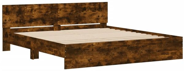 vidaXL Bettgestell mit Kopfteil Räuchereiche 160x200 cm 3207473 Bild 4
