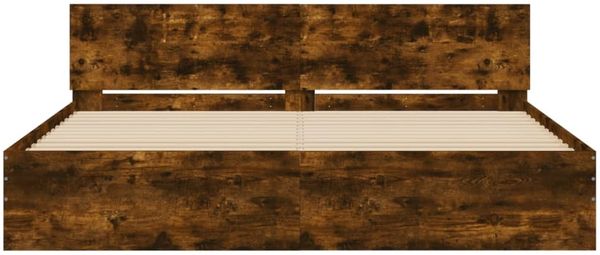 vidaXL Bettgestell mit Kopfteil Räuchereiche 160x200 cm 3207473 Bild 5
