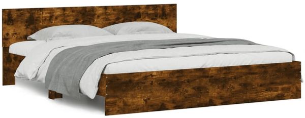 vidaXL Bettgestell mit Kopfteil Räuchereiche 160x200 cm 3207473 Bild 2