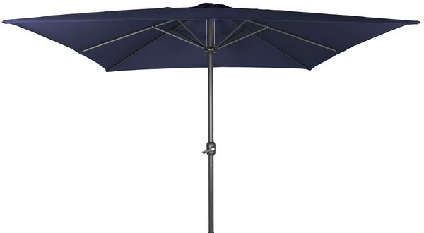 Alu Sonnenschirm 2,5x2,5 m quadratisch Kurbelschirm Gartenschirm Balkon blau