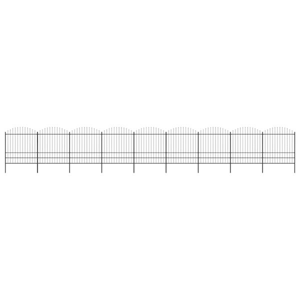 vidaXL Gartenzaun mit Speerspitze Stahl 1603,5 x 200 cm Schwarz 277756