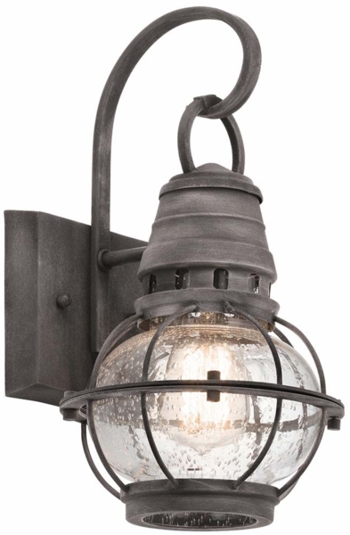 Außenleuchte, Wandlampe, Stahl Glas, Verwittertes Zink