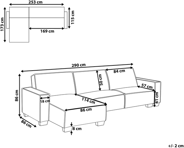 Ecksofa mit Schlaffunktion Polsterbezug beige rechtsseitig ROMEDAL Bild 2