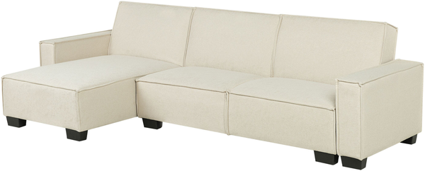 Ecksofa mit Schlaffunktion Polsterbezug beige rechtsseitig ROMEDAL Bild 4
