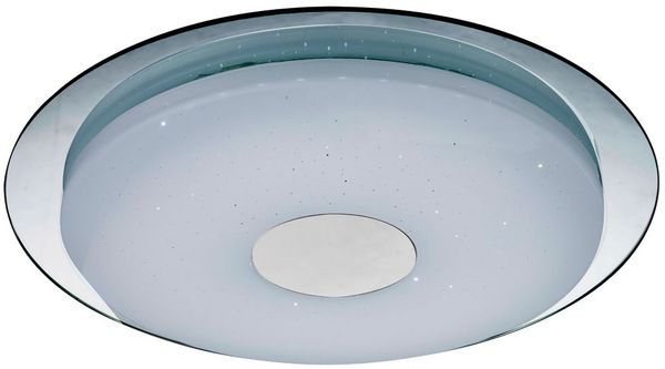 LED Deckenlampe, Spiegelplatte, weiß opal, dimmbar