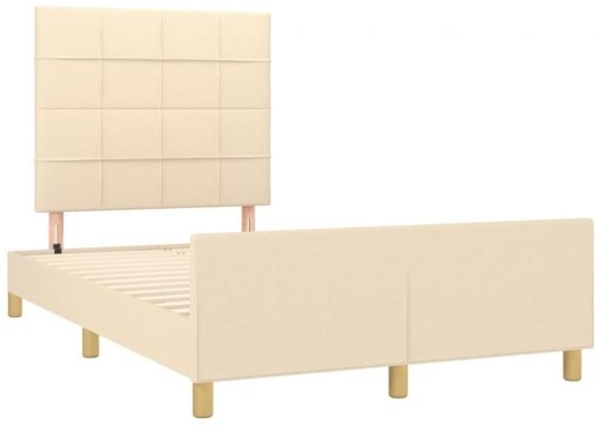 vidaXL Polsterbett mit Kopfteil Stoff Creme 120x200 cm Bild 3