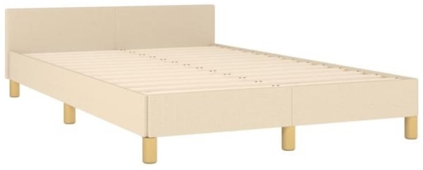 vidaXL Polsterbett mit Kopfteil Stoff Creme 120x200 cm Bild 4
