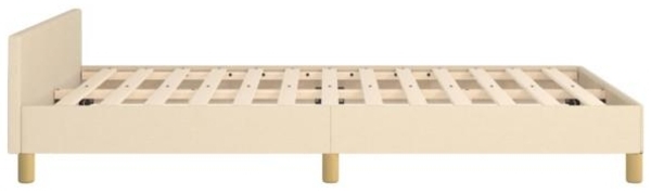vidaXL Polsterbett mit Kopfteil Stoff Creme 120x200 cm Bild 6
