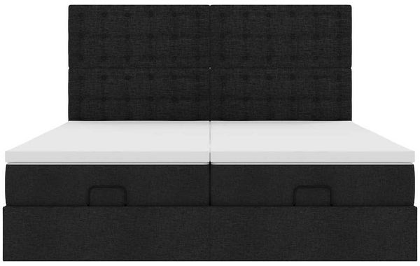 vidaXL Ottoman-Bett mit Matratzen & LEDs Schwarz 200x200 cm Stoff 3314592 Bild 8