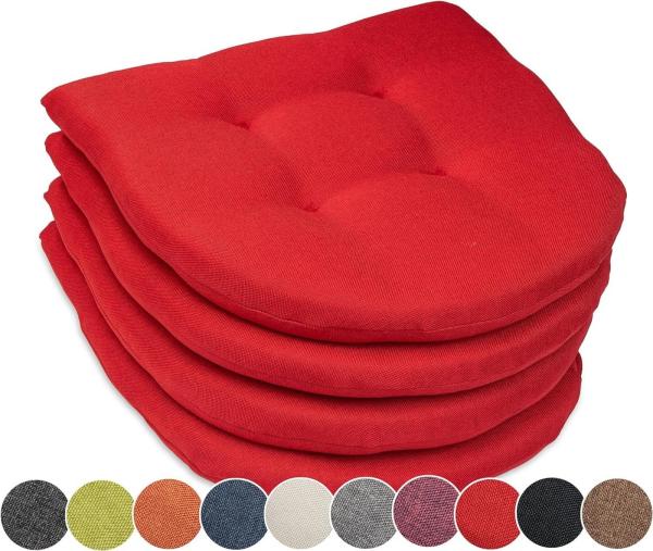 sunnypillow Stuhlkissen 4er Set Auflage 40x40 für Stühle, Bänke in Haus und Garten dick 5cm, Sitzkissen Sitzauflage Stuhlauflage Gartenkissen Esszimmerstuhl