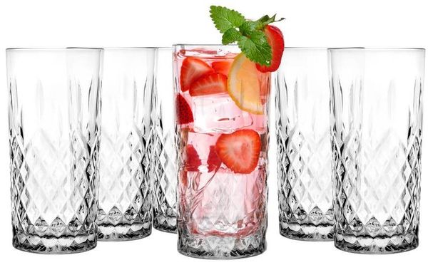 KONZEPT Gläser-Set Trinkgläser Set Wassergläser 6/12er Set für Cocktails, Softdrinks, 6-tlg, Glas-Set, 300 ml