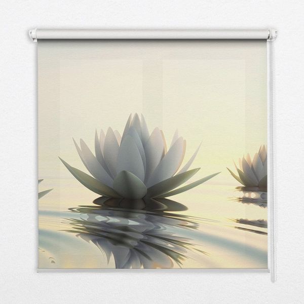 Rollo für Fenster mit Aufdruck Lotus Blume, Tulup, abdunkelnd, Verschraubung, Bedruckt