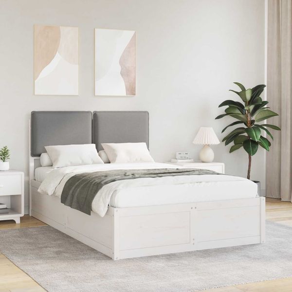 vidaXL Bettgestell mit gepolstertem Kopfteil Hellgrau 120 x 190 cm 3405526