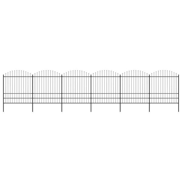 vidaXL Gartenzaun mit Speerspitze Stahl 1070 x 200 cm Schwarz 277753